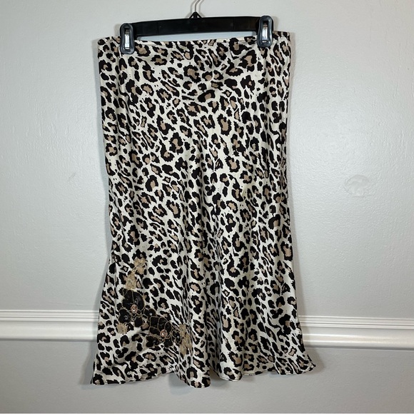 New York & Co. 100% Silk Leopard Print Skirt Size Small - Picture 5 of 5